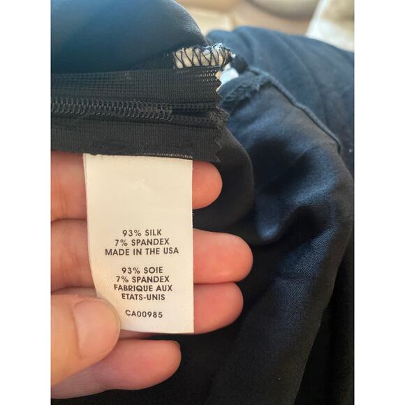 Nanette Lepore Stretch Silk Blouse Drape Sleeveless Black/ivory Size Small - Picture 5 of 5